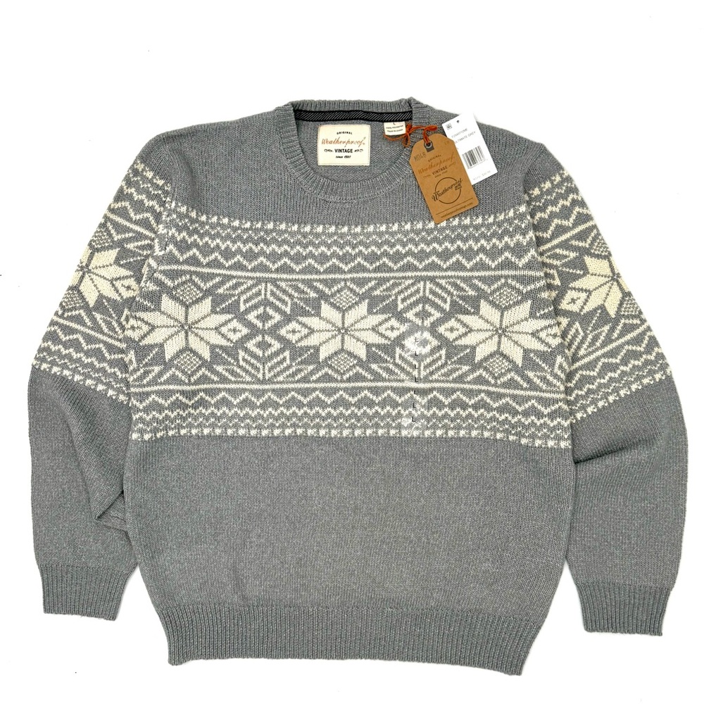 Weatherproof Gray and Cream Crewneck Sweater NWT, ships next day .‎